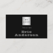 Carte De Visite Logo de code QR gris noir (Devant)