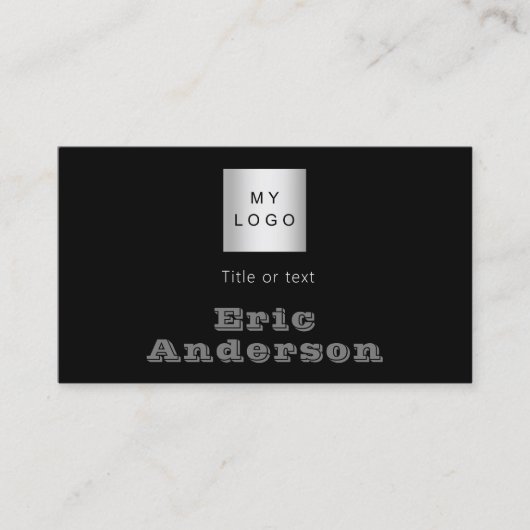 Carte De Visite Logo de code QR gris noir (Devant)