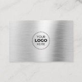 Carte De Visite Logo de code QR métallique argent Connectez-vous a (Dos)