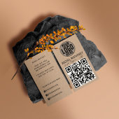 Carte De Visite Logo de code QR Modern Kraft Simple Professional