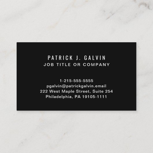 Carte De Visite Logo de code QR moderne Noir professionnel (Dos)