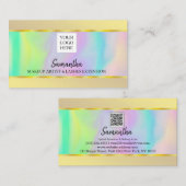 Carte De Visite Logo de code QR moderne personnalisé Holographe Be (Devant / Derrière)