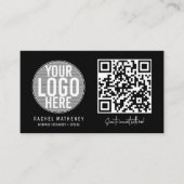 Carte De Visite Logo de code QR moderne Simple Blanc Professionnel (Devant)