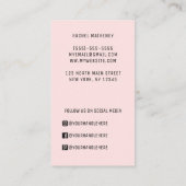 Carte De Visite Logo de code QR Moderne Simple Blush Pink Professi (Dos)