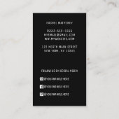 Carte De Visite Logo de code QR Moderne Simple Noir Professionnel (Dos)