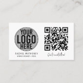 Carte De Visite Logo de code QR moderne Simple White Professional (Devant)