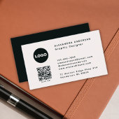 Carte De Visite Logo de code QR noir moderne professionnel