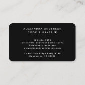Carte De Visite Logo de code QR noir moderne professionnel (Dos)