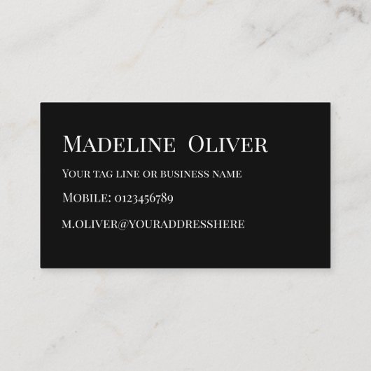 Carte De Visite Logo de code QR Noir Simple (Dos)