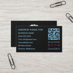 Carte De Visite Logo de code QR numérisable des médias sociaux noi