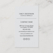 Carte De Visite Logo de code QR personnalisé gris minimal (Dos)