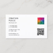 Carte De Visite Logo de code QR personnalisé Moderne Élégant Modèl (Devant)