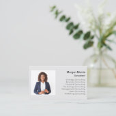 Carte De Visite Logo de code QR Photo Professional Société Gris (Debout devant)