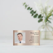 Carte De Visite Logo de code QR Photo Professionnel Société Rose G (Debout devant)