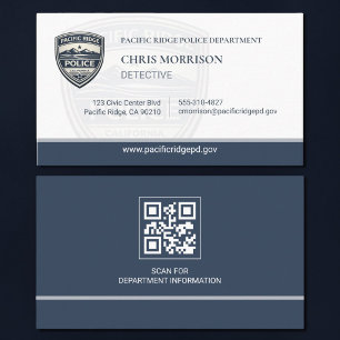 Carte De Visite Logo de code QR pour agent des forces de l'ordre 