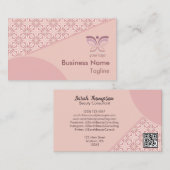 Carte De Visite Logo de code QR pour Motif géométrique féminin uni (Devant / Derrière)