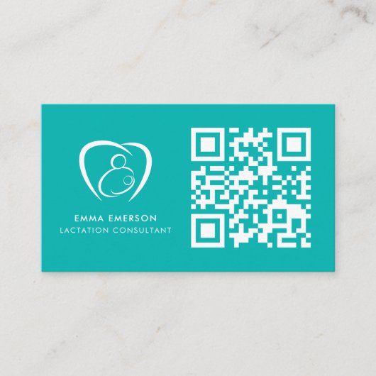 Carte De Visite Logo de code QR professionnel Lactation Consulta (Devant)