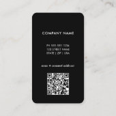 Carte De Visite Logo de code QR professionnel minimal moderne (Dos)