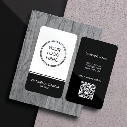 Carte De Visite Logo de code QR professionnel minimal moderne