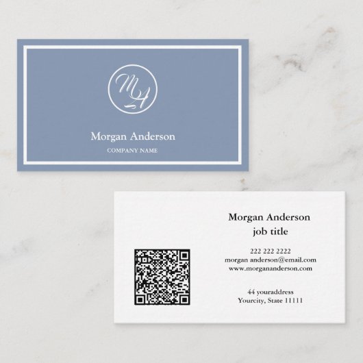 Carte De Visite Logo de code QR professionnel moderne (Devant / Derrière)