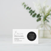 Carte De Visite Logo de code QR professionnel moderne et élégant (Debout devant)