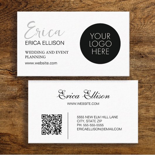 Carte De Visite Logo de code QR professionnel moderne et élégant