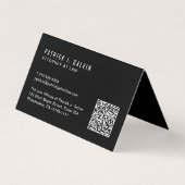 Carte De Visite Logo de code QR professionnel moderne noir (Devant)