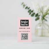 Carte De Visite Logo de code QR rose moderne professionnel (Debout devant)