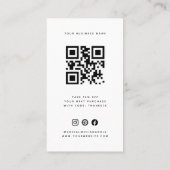 Carte De Visite Logo de code QR simple merci pour votre commande (Dos)
