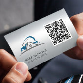 Carte De Visite Logo de code QR, Toit, Constructeur, Travailleur d