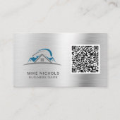 Carte De Visite Logo de code QR, Toit, Constructeur, Travailleur d (Devant)