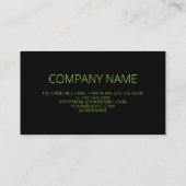 Carte De Visite Logo de code QR Vert fluorescent (Dos)