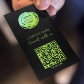 Carte De Visite Logo de code QR Vert fluorescent