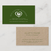 Carte De Visite Logo de coeur éco-deux feuilles Vêtements de l'env (Devant / Derrière)