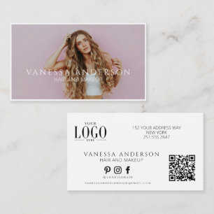 Carte De Visite Logo de coiffeur artiste maquilleur moderne Photo 
