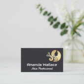 Carte De Visite Logo de coiffeur Cheveux d'Or (Debout devant)