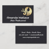 Carte De Visite Logo de coiffeur Cheveux d'Or (Devant / Derrière)