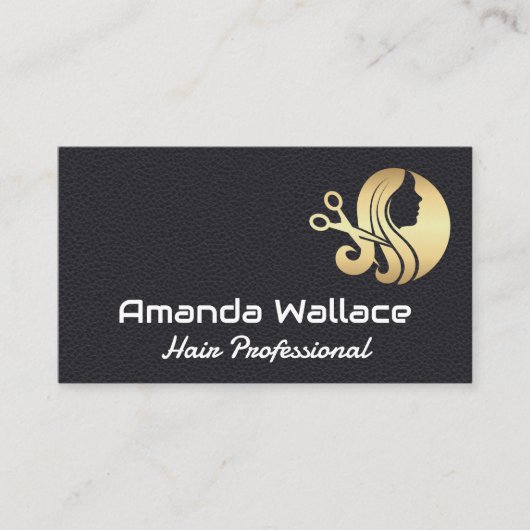Carte De Visite Logo de coiffeur Cheveux d'Or (Devant)