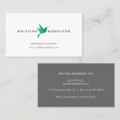 Carte De Visite Logo de colibri vert/bleu (Devant / Derrière)
