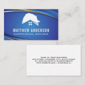 Carte De Visite Logo de collier bleu | Géométrique bleue (Devant / Derrière)