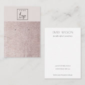 Carte De Visite Logo de collier d'oreille en cuir de perle (Devant / Derrière)