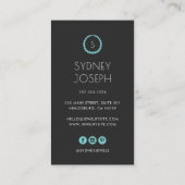 Carte De Visite Logo de collier Monogramme moderne | Design de bij (Dos)