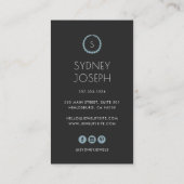 Carte De Visite Logo de collier Monogramme moderne | Design de bij (Dos)