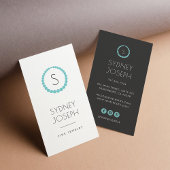 Carte De Visite Logo de collier Monogramme moderne | Design de bij