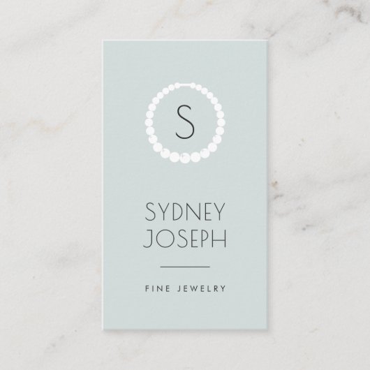 Carte De Visite Logo de collier Monogramme moderne | Design de bij (Devant)