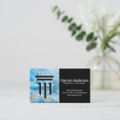 Carte De Visite Logo de colonne | Entreprise | Marbre bleu (Debout devant)