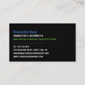 Carte De Visite Logo de communication, traducteur et interprète (Dos)