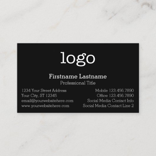 Carte De Visite Logo de conception d'entreprise de base et coordon (Devant)