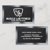 Carte De Visite Logo de conditionnement physique | Cuir | Métal (Devant / Derrière)