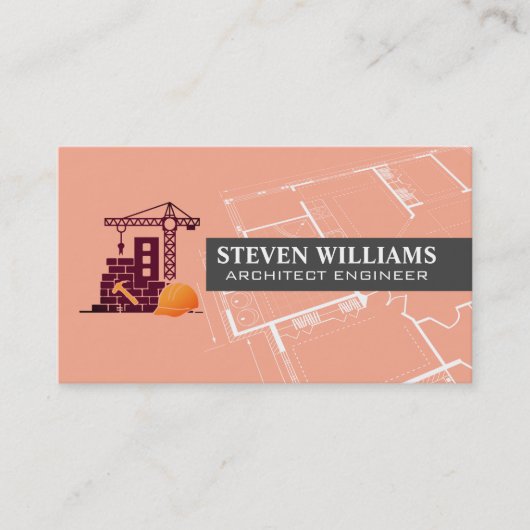 Carte De Visite Logo de constructeur | Plan | Construction (Devant)